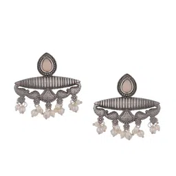 DASTOOR Silver-Plated Contemporary Drop Earrings image 2