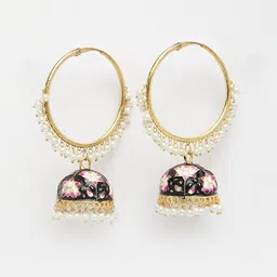 Moedbuille Gold Plated Dome Shaped Jhumkas Earrings image 3