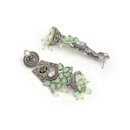 Anouk Gold-Toned Brass-Plated Floral Jhumkas Earrings image 2