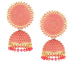MEENAZ Gold-Plated Dome Shaped Jhumkas image 3