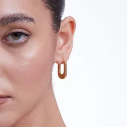 Ethnic Andaz Gold-Plated Classic Shaped Hoop Earrings image 3