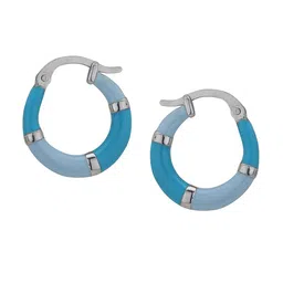 VANBELLE Silver-Toned Circular Half Hoop Earrings image 2