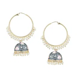 I Jewels Gold-Plated Meenakari Circular Hoop Earrings image 4