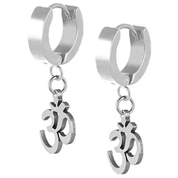 VIEN Silver-Plated Contemporary Hoop Earrings image 2