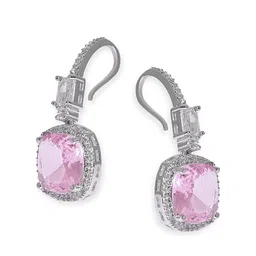 Rubans Rhodium-Plated Geometric Half Hoop Earrings image 3