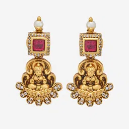 Kushal's Fashion Jewellery Gold-Plated Classic Drop Earrings image 2