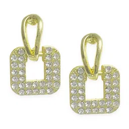 OOMPH Cubic Zirconia Studded Square Drop Earrings image 4