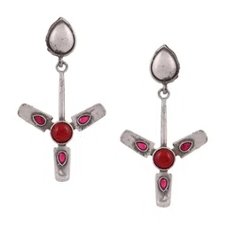 DASTOOR Silver-Plated Contemporary Drop Earrings image 2