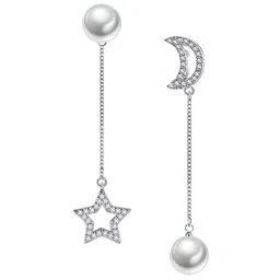 MYKI Silver-Plated Cubic Zirconia Drop Earrings image 2