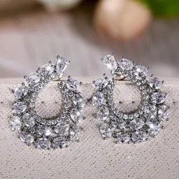 Designs & You Silver-Plated Contemporary Studs Earrings image 5