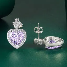 Designs & You Silver-Plated Heart Shaped Drop Earrings image 2