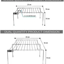 mbcare Utensil Kitchen Rack Rustproof Multipurpose Shelves Organizer Storage Shelf for Kitchen Cabinet, Two- Steel image 3