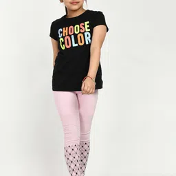 IndiWeaves Girls Pack Of 4 Printed Pure Cotton Ankle Length Leggings image 3