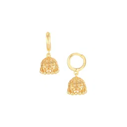 Vighnaharta Set Of 2 Gold-Plated Contemporary Jhumkas And Bugadi Earrings image 2