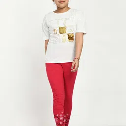 IndiWeaves Girls Pack Of 5 Printed Skin friendly dyes Pure Cotton Ankle Length Leggings image 4