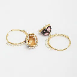 Moedbuille Gold Plated Dome Shaped Jhumkas Earrings image 2