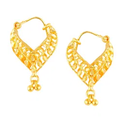 MEENAZ Set Of 2 Gold-Plated Circular Hoop Earrings image 3