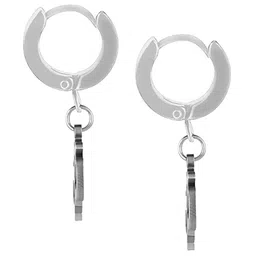 VIEN Silver-Plated Contemporary Hoop Earrings image 3