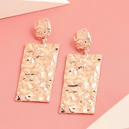 SOHI Gold-Plated Contemporary Hoop Earrings image 2