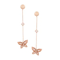 JOKER & WITCH Rose Gold-Plated Butterfly Shaped Drop Earrings image 3