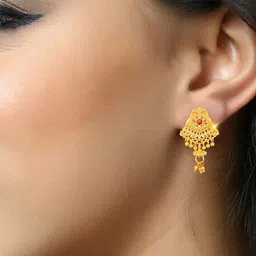 Vighnaharta Gold-Plated Contemporary Drop Earrings image 4