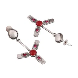 DASTOOR Silver-Plated Contemporary Drop Earrings image 3