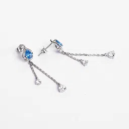 Clara 925 Sterling Silver Cubic Zirconia Contemporary Drop Earrings image 3
