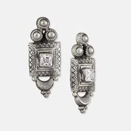 Fabindia Silver-Plated Contemporary Drop Earrings image 5