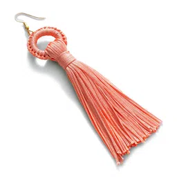 SOHI Pink Contemporary Tasseled Drop Earrings image 2