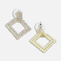 SOHI Gold-Toned Contemporary Drop Earrings image 4