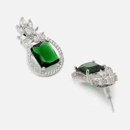Kennice Rhodium-Plated Paisley Shaped Drop Earrings image 3
