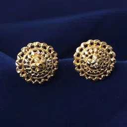 MEENAZ Set Of 2 Gold-Plated Studs Earrings image 2