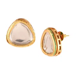 Silvermerc Designs Gold-Plated Kundan Studs Earrings image 3