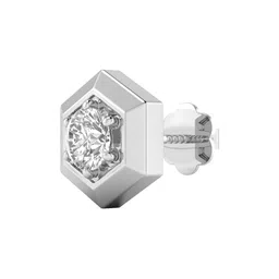 ORIONZ Men Silver Plated Stone Studded Studs Earrings image 4