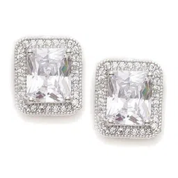 Ruby Raang Silver-Plated Square Studs Earrings image 4