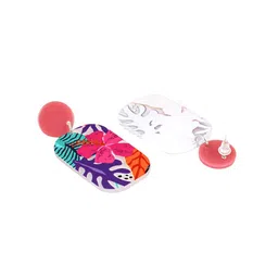 JOKER & WITCH Multicoloured Contemporary Tropical Drop Earrings image 4
