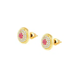 Peora Gold-Plated Cubic Zirconia Contemporary Studs image 2