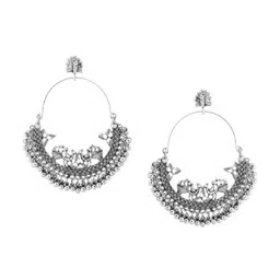 Samridhi DC Set Of 2 Silver-Plated Oxidised Contemporary Earrings image 2