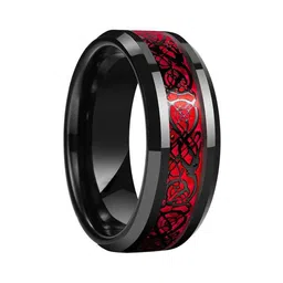 MEENAZ Men Set Of 2 Silver-Plated Dragon Rings image 3