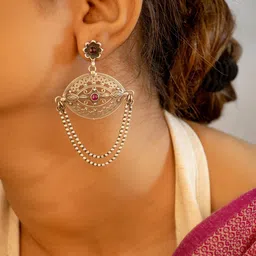 Shyle Silver-Plated 925 Sterling Silver Classic Drop Earrings image 4