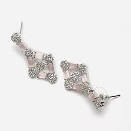 ZENEME Rhodium Plated AD Studded Jewellery Set image 4