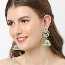 OOMPH Floral Kundan Jhumkas image 4