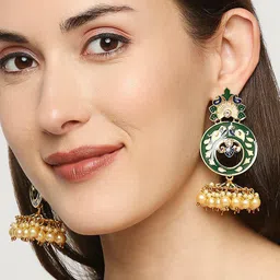 OOMPH Floral Meenakari Jhumkas-picture-25