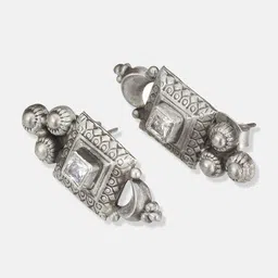 Fabindia Silver-Plated Contemporary Drop Earrings image 4