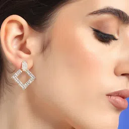 SOHI Gold-Toned Contemporary Drop Earrings image 5