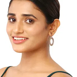 justpeachy Gold-Plated Circular Drop Earrings image 2