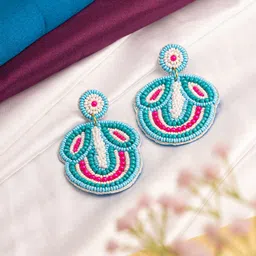 Crunchy Fashion Contemporary Beaded Drop Earrings image 4