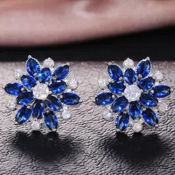 Jewels Galaxy Silver-Plated Floral Studs Earrings image 5