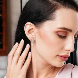 HOT AND BOLD Silver-Plated Floral Drop Earrings-picture-10