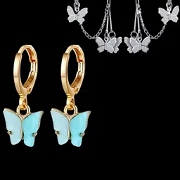 Pinapes Set Of 2 Gold-Plated Contemporary Hoop Earrings image 4